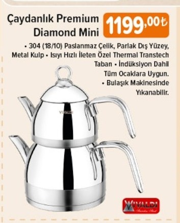 Çaydanlık Premium Diamond Mini