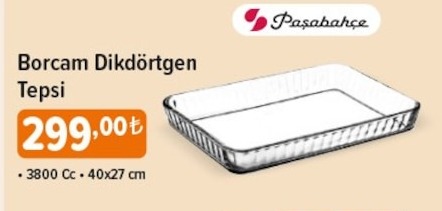Borcam Dikdörtgen Tepsi 3800 Cc 40X27 Cm