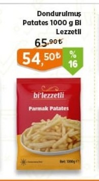 Dondurulmuş Patates 1000G Bi Lezzetli