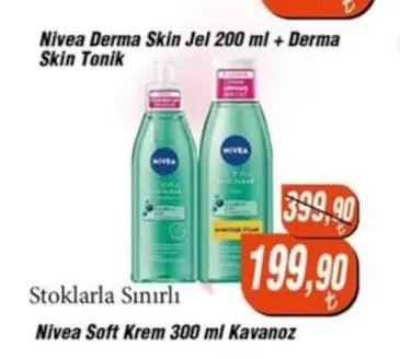 Nivea Derma Skin Jel 200 Ml + Derma Skin Tonik