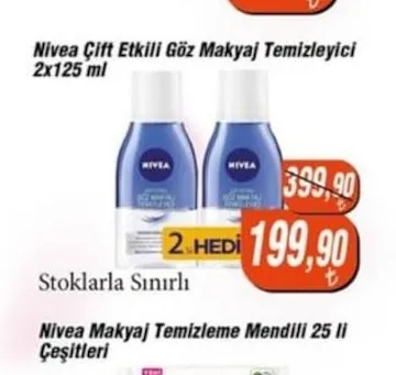 Nivea Çift Etkili Göz Makyaj Temizleyici 2X125 Ml