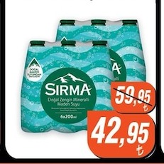 Sırma Doğal Zengin Mineralli Maden Suyu 6X200Ml