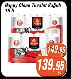 Happy Clean Tuvalet Kağıdı 16'Lı