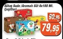 Sütaş Sade / Aromalı Süt 6X180 Ml