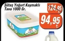 Sütaş Yoğurt Kaymaklı Tava 1000 Gr.