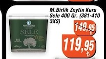 M.Birlik Zeytin Kuru Sele 400 Gr. (381-410 3Xs)