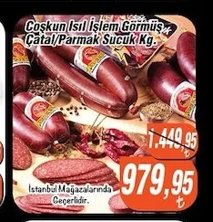 Coşkun Isıl İşlem Görmüş Çatal/Parmak Sucuk Kg.