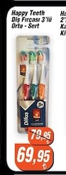 Happy Teeth Diş Fırçası 3'Lü Orta Sert