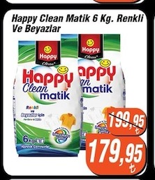 Happy Clean Matik 6 Kg. Renkli Ve Beyazlar