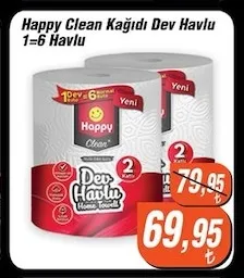 Happy Clean Kağıdı Dev Havlu 1=6 Havlu