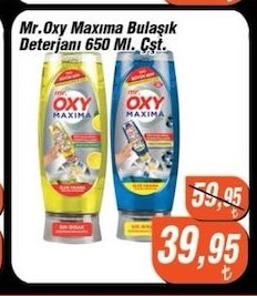 Mr. Oxy Maxima Bulaşık Deterjanı 650 Ml Çst.