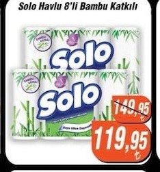 Solo Havlu 8'Li Bambu Katkılı
