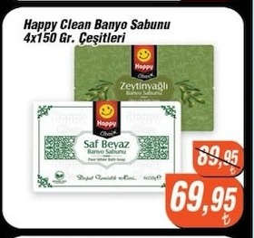 Happy Clean Banyo Sabunu 4X150 Gr Çeşitleri