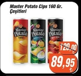 Master Potato Cips 160 Gr. Çeşitleri