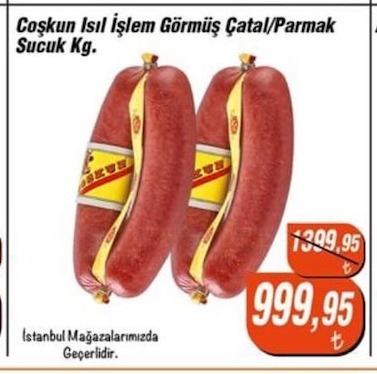 Coşkun Isıl İşlem Görmüş Çatal/Parmak Sucuk Kg