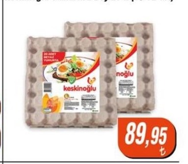 Keskinoğlu Beyaz Yumurta 30 Adet