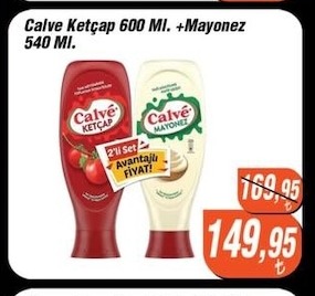 Calve Ketçap 600 Ml. + Mayonez 540 Ml.
