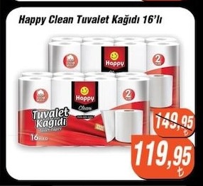 Happy Clean Tuvalet Kağıdı 16'Lı