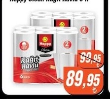 Happy Clean Kağıt Havlu 6'Lı