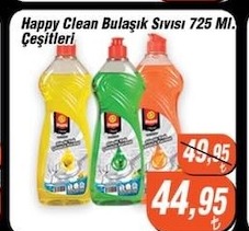 Happy Clean Bulaşık Sıvısı 725 Ml. Çeşitleri