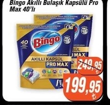 Bingo Akıllı Bulaşık Kapsülü Pro Max 40'Lı