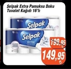 Selpak Extra Pamuksu Doku Tuvalet Kağıdı 16'Lı