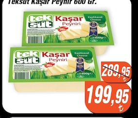 Teksüt Kaşar Peyniri 600Gr