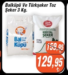 Balküpü Ve Türkşeker Toz Şeker 3 Kg
