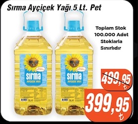 Sırma Ayçiçek Yağı 5 Lt. Pet