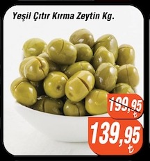 Yeşil Çıtır Kırma Zeytin Kg.