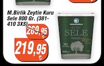 M.Birlik Zeytin Kuru Sele 800 Gr.