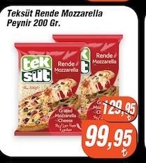 Teksüt Rendelenebılır Mozzarella Peynir 200 Gr