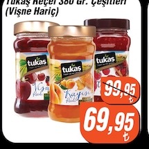 Tukaş Reçel 380 Gr. Çeşitleri (Vişne Hariç)
