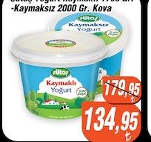 Sütaş Kaymaksız Yoğurt 2000 Gr