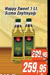 Happy Sweet 1 Lt. Sızma Zeytinyağı
