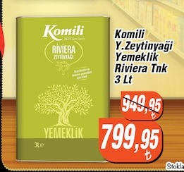 Komili Riviera Zeytinyağı Yemeklik 3 Lt
