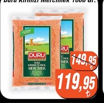 Duru Yerli Kırmızı Mercimek 1000 Gr
