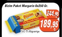 Bizim Paket Margarin 6X250 Gr.