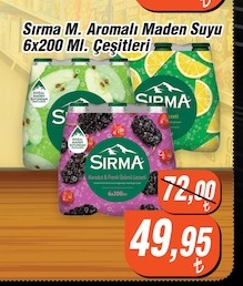 Sırma M. Aromalı Maden Suyu 6X200 Ml. Çeşitleri