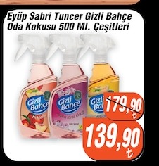 Eyüp Sabri Tuncer Gızlı Bahçe Oda Kokusu 500 Ml. Çeşitleri