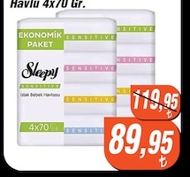 Sleepy Sensitive Islak Bebek Havlusu 4X70 Gr.
