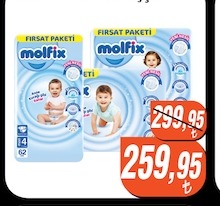 Molfix Fırsat Paketi Bebek Bezi Numara 4 62 Adet