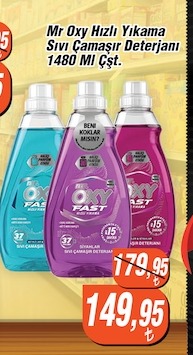 Mr Oxy Hızlı Yıkama Sıvı Çamaşır Deterjanı 1480 Ml Çiftli