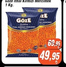 Goze Ithal Kirmizi Mercimek 1 Kg