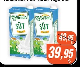 Yörsan Süt 1 Lt