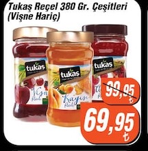Tukaş Reçel 380 Gr. Çeşitleri (Vişne Hariç)