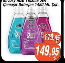 Mr. Oxy Hızlı Yıkama Sıvı Çamaşır Deterjan 1480 Ml.