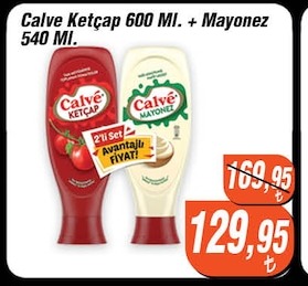 Calve Ketçap 600 Ml. + Mayonez 540 Ml.