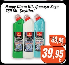 Happy Clean Ult. Çamaşır Suyu 750 Ml. Çeşitleri
