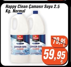 Happy Clean Çamaşır Suyu 2.5 Kg. Normal